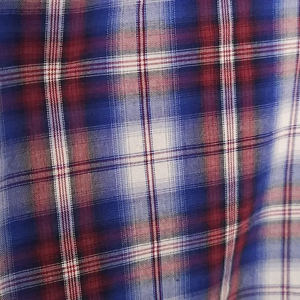 Banana Republic Mens Red White Blue Plaid Button Down Large